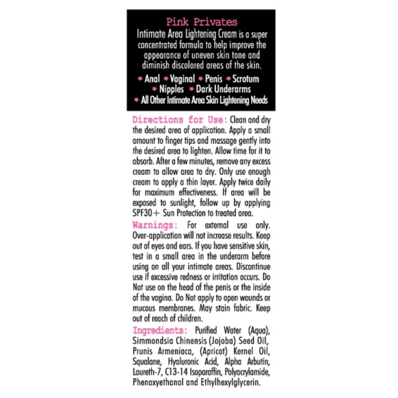 Pink Privates Intimate Area Lightening Cream 1 oz. - Picture 2 of 2